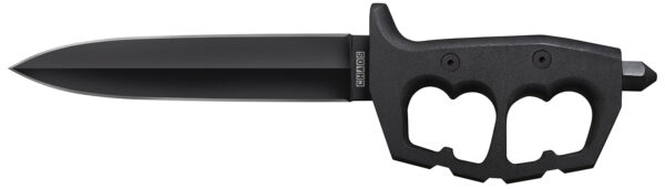 Cold Steel CS-80NTP Chaos Double Edge 7.50" Fixed Plain Black SK-5 High Carbon Blade/Black w/ "D" Ring Guards Aluminum Handle