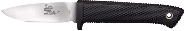 Cold Steel CS36LPMF Pendleton Mini Hunter 3" Fixed Plain Stonewashed AUS10A SS Blade, 3.63" Black Textured Kray-Ex Handle