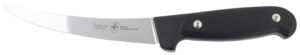 Templar Knife K6BBK362 Boning 6" Fixed Plain Damasteel Blade, 5" Black G10 Handle