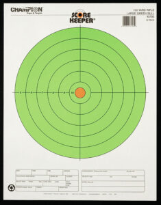Champion Targets 45795 Score Keeper Bullseye Paper Hanging 100 yds Rifle Large Fluorescent Green & Orange 12 PK