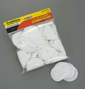 TRADITIONS MUZZLELOADING CLEANING PATCHES 45-54 CAL 2 IN ROUND 200/PK ( 6 PER CASE )