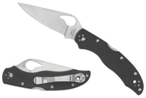 Spyderco BY01GPS2 Harrier 2 3.39" Folding Drop Point Part Serrated Stonewashed 8Cr13MoV SS Blade, Black Textured G10 Handle, Includes Pocket Clip