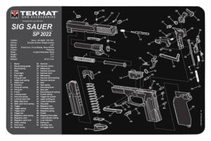 TekMat TEKR17SIGSP2022 Cleaning Mat Black/Gray Rubber 11"x17" Sig Sauer SP 2022 Parts Diagram