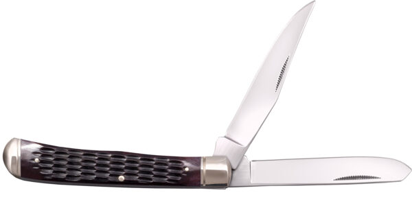 Cold Steel CSFLTRPRJ Trapper 3" Folding Clip/Spey Plain 8Cr13MoV SS Blade/Brown Jigged w/Polished Bolsters Bone Handle