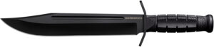 Cold Steel CSFXLTHRNK Leatherneck 10.50" Fixed Bowie Plain Non-Reflective Black D2 Steel Blade/ 4.75" Black w/Curved Quillons Kray-Ex Handle