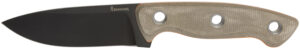 Browning 3220508B Desolation Small 3.75" Fixed Modified Drop Point Plain Black Powder Coated 440C SS Blade, Tan Micarta Laminate Handle