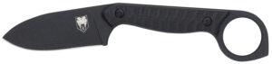 CobraTec Knives CTWLTBLK Wolfteeth EDC 2.75" Folding Drop Point Plain Black 14C28N Steel Blade, 4.25" Black Textured G10 Scales Handle
