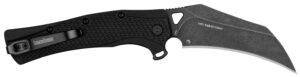 Kershaw 1423 Dawnstar Tactical 3.50" Folding Hawkbill Plain Blackwash 8Cr13MoV SS Blade, Black Textured Glass Filled Nylon Handle