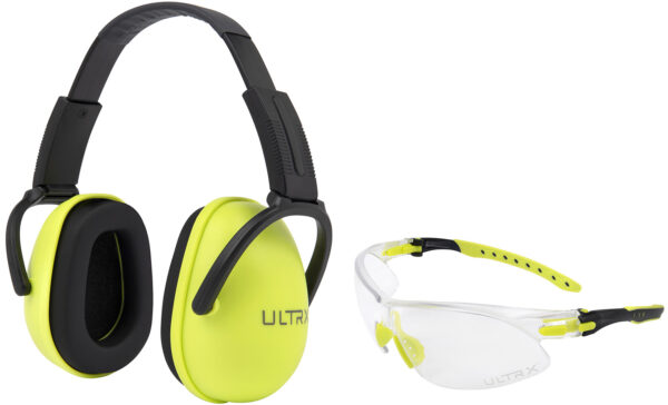 Allen ULTRX Sound Blocker Ear & Eye Combo, 23 dB, Youth, Lime Green