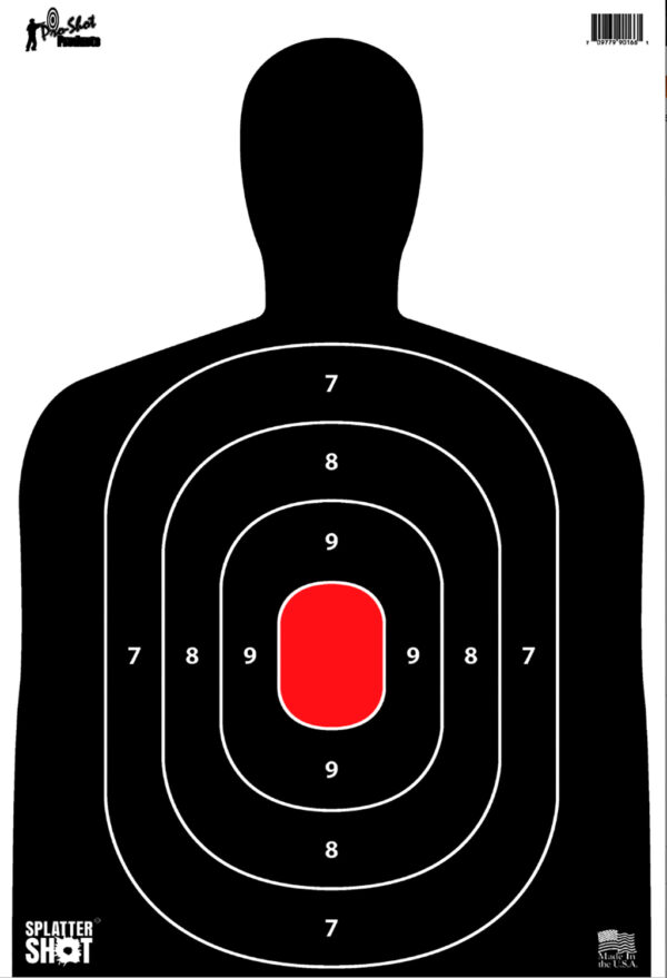 Pro-Shot SILH8PK SplatterShot Hanging Heavy Paper 12" x 18" Black/Red 8 Pack