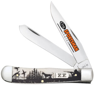 Case Trapper Sportsman Bird Dog Hunter Embellished Bone Folding Knife