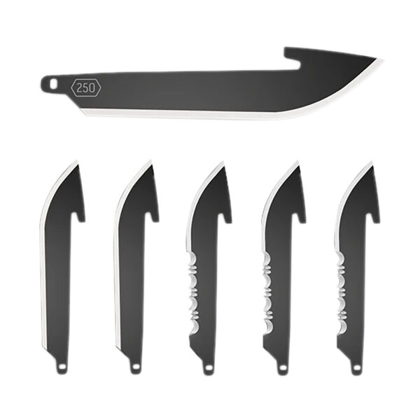Outdoor Edge 2.5-Inch Drop Point Plain/Serrated Replacement Blades, 6-Pack