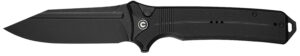 Civivi Knives C23080-1 Neurohaptic EDC 3.74" Folding Clip Point Plain Black Stonewashed Nitro-V Steel Blade, Black Textured G10 Handle