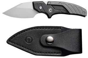 Civivi Knives C21036-3 Typhoeus 2.27" Adjustable Fixed Stonewashed Plain 14C28N Steel Blade, 3.98" Black/Gray Textured Aluminum Handle