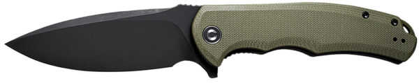Civivi Knives C803F Praxis 3.75" Folding Plain Black Stonewashed 9Cr18MoV SS Blade, OD Green Textured G10 Handle