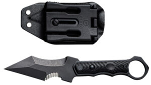 Civivi Knives C20037B-1 Orthrus 3.76" Fixed Karambit/Straight Black Stonewashed Nitro-V Steel Blade, 4.30" Black w/Finger Ring G10 Handle