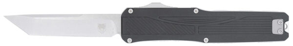 CobraTec Knives CTLGDBLKTNS Legend EDC 3.13" OTF Plain Stonewashed VG-10 SS Blade, 4.75" Black Textured Aluminum Handle