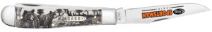 Case Sportsman Trapper Bear Wildlife Engraved Bone Folding Knife
