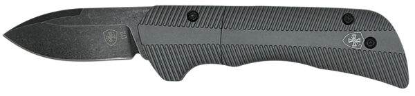 Templar Knife Cali Auto Assist 1.90" Folding Drop Point Plain Cali D2 Steel Blade, 3.56" Gunmetal Anodized Aluminum Handle