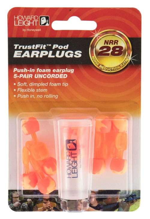 HOWARD LEIGHT TRUSTFIT POD UNCORDED PUSH IN FOAM EARPLUGS 3/PK W/CASE