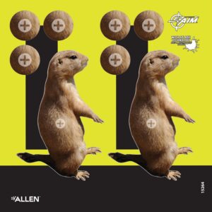Allen 15264 EZ Aim Splash Reactive Target Prairie Dog Hanging Paper 8"x8" Multi-Color 6Pack