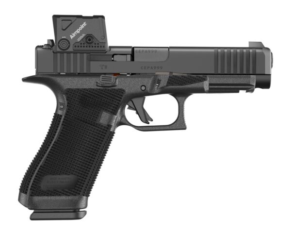 Glock P61750B01DC8A3 G17 Gen6 w/Aimpoint Full Size 9mm Luger 10+1 4.49" Black GMB Barrel, Black nDLC Steel Serrated w/Optic Slide, Black Polymer Frame w/Accessory Rail, Interchangeable Backstrap Grip,