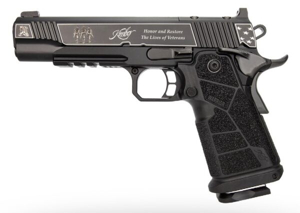Kimber Mfg, Inc 3700895 DS Warrior Boot Campaign 9mm Luger 20+1 5" Matte Stainless Deep Crown Barrel, KimPro Black Engraved/Optic Cut/Serrated Slide, Black Stainless Steel Frame w/Beavertail & Picatin