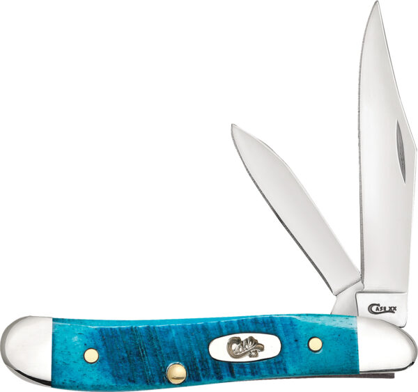 Case Peanut Blue Bone Sawcut Folding Knife