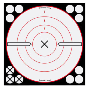 Birchwood Casey 34802 Shoot-N-C Reactive Target Self-Adhesive Paper Black/Red/White 8" Bullseye 6 Pack