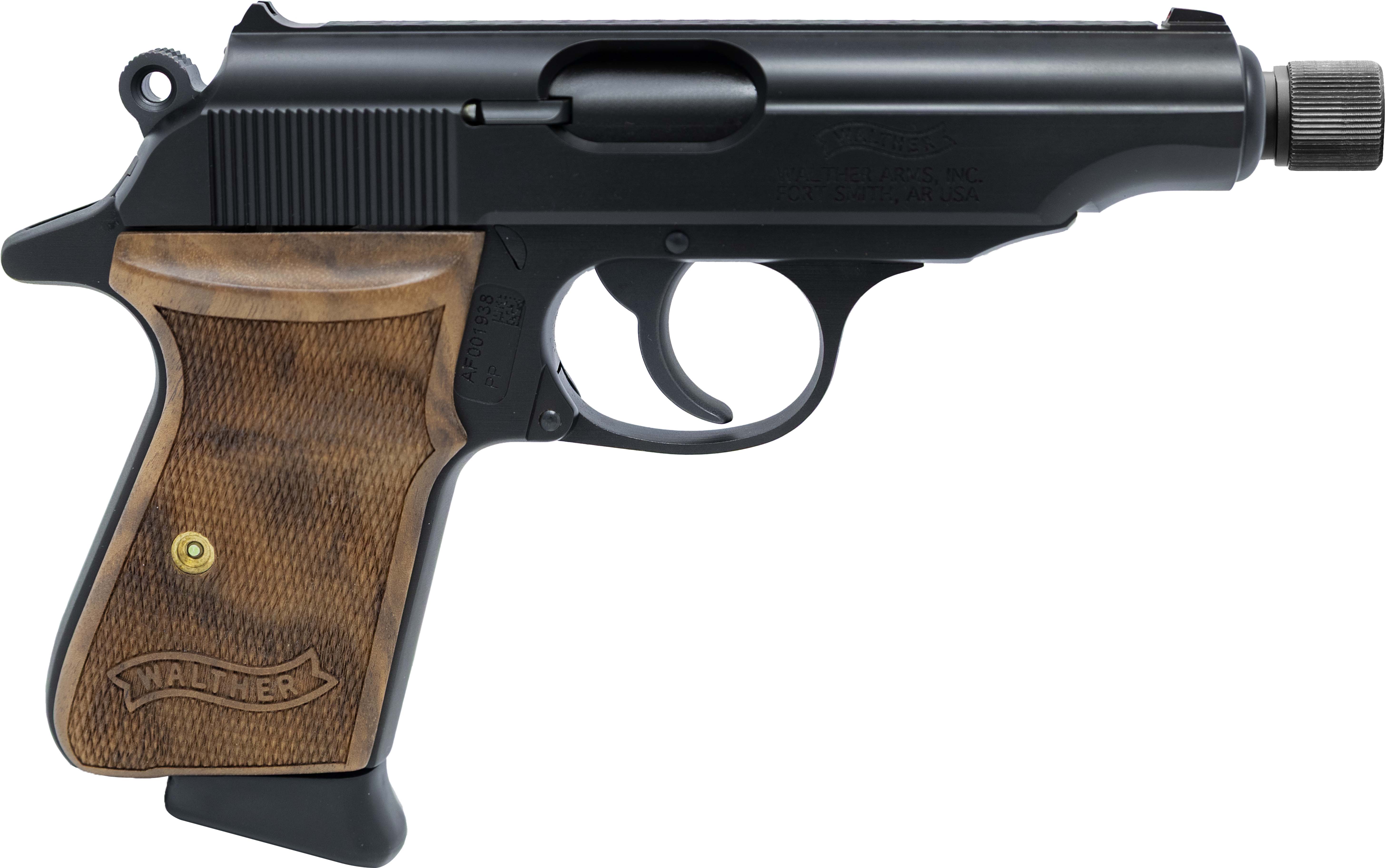 Walther PP Pistol, .32 ACP, Threaded, Walnut Grips - Walther Arms