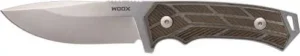 WOOX ROCK62 FIXED BLADE KNIFE - STONEWASHED GREY - MICARTA® / CHECKERED