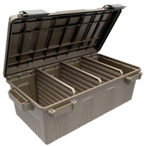 MTM DIVIDED AMMO/UTILITY BOX DARK EARTH ( 21 X 11.2 X 7.5 ) 3 PER CASE