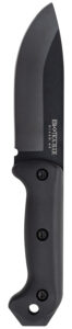 Ka-Bar BK2 Becker Campanion 5.25" Fixed Clip Point Drop Point Plain Black 1095 Cro-Van Blade, Black Ultramid Handle, Includes Sheath