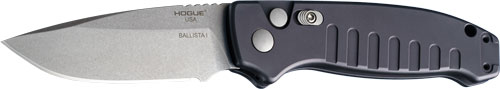 Hogue Ballista-I Button Auto Knife, Drop Point Tumbled Black