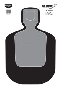 Birchwood Casey 37201 EZE-Scorer BC-19 Silhouette Paper Hanging Universal 12" x 18" Black/Gray/White 10 Pk.