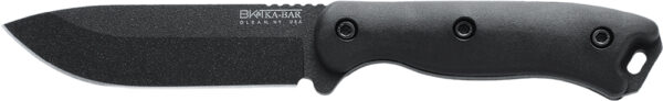 Ka-Bar BK16 Becker 4.38" Fixed Drop Point Plain Black 1095 Cro-Van Blade, Black Ultramid Handle, Includes Sheath