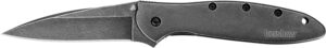 Kershaw Leek Blackwash Folding Knife, 410 Stainless Handle