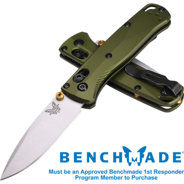 Benchmade Mini Bugout Silver Woodland Green