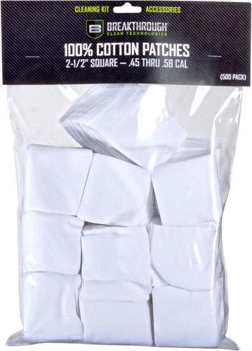 BREAKTHROUGH CLEANING PATCHES - 2 1/2" SQUARE .45-.58 50 PACK