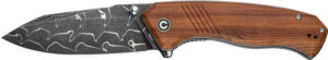 CIVIVI KNIFE PLACOID 3.67" - WOOD/DIMASCUS BLADE LINER LOCK - additional view
