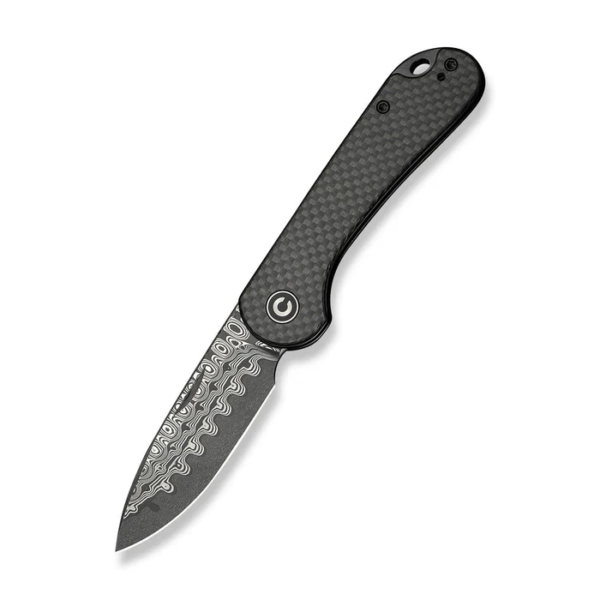 CIVIVI Elementum Slip Joint Knife, Carbon Fiber Handle, Damascus Blade