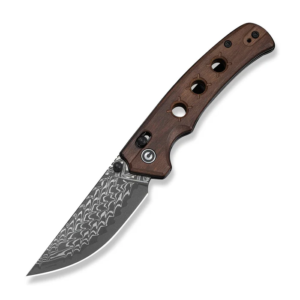 Noctis Thumb Stud & Crossbar Lock Knife Guibourtia Wood Handle (2.98"" Damascus Blade)