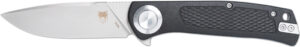 CobraTec EDC Scout Button Lock Folding Knife, Black Stainless