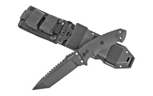 Hogue EX-F01 5.5-Inch Tanto Fixed Blade Knife, Black
