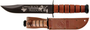 KA-BAR USMC OPERATION IRAQI - FREEDOM 7" W/LEATHER SHTH USMC - additional view