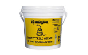 Remington Don't Tread on Me Rimfire .22 LR 36gr Brass Plated Hollow Point, 1400-Round Bucket