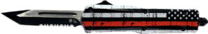 TEMPLAR KNIFE SMALL OTF BACK - THE RED 2.75" BLK TANTO SRRTED