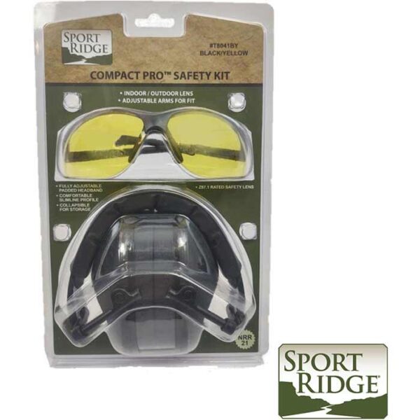 Compact Pro Safety Kit with Yellow Lens Black Frame NRR21/Z87.1