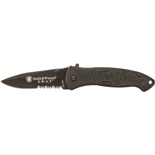 Smith & Wesson S.W.A.T. M.A.G.I.C. Medium Assisted-Opening Knife, Black Serrated Blade
