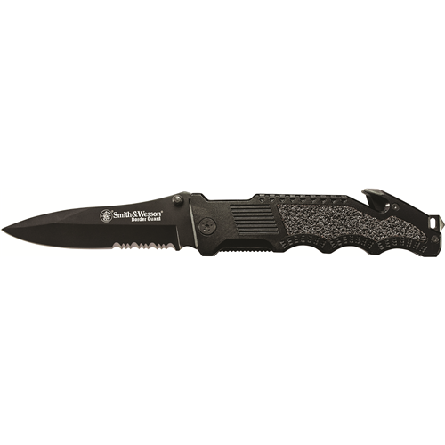 Smith & Wesson Border Guard Spear Point Serrated Folding Knife